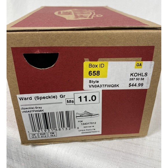 Vans Ward Speckle Gray Skate Shoes Girls Size 11 Lace up Brand New in Box - Picture 13 of 13